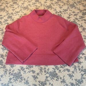 J.Crew Chunky Crewneck Pink Alpaca and Wool Blend Supersoft Yarn Sweater Size L